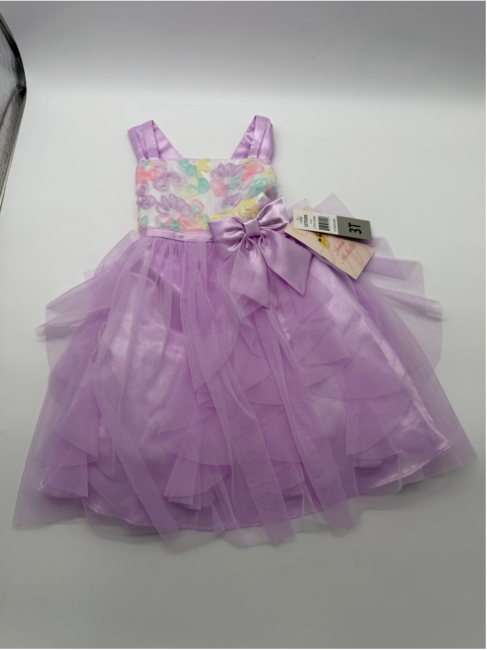 Jona Michelle Formal Dress 3T Purple White Floral Tulle